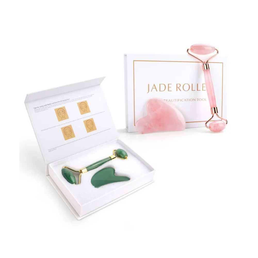 GlowLab Rose Quartz Roller & Gua Sha Set